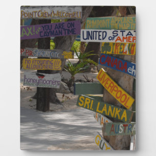 Schild Pfosten Rum Point Grand Cayman Fotoplatte