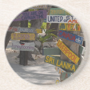 Schild Pfosten Rum Point Grand Cayman Untersetzer