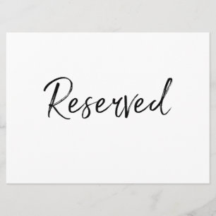 Schild "Reserviert" Stylishe handgeschriebene Bu Einladung