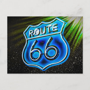 Schild Route 66 Postkarte