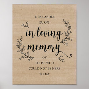 Schild "Rustic Vines Wedding Memorial" (CANDLE)