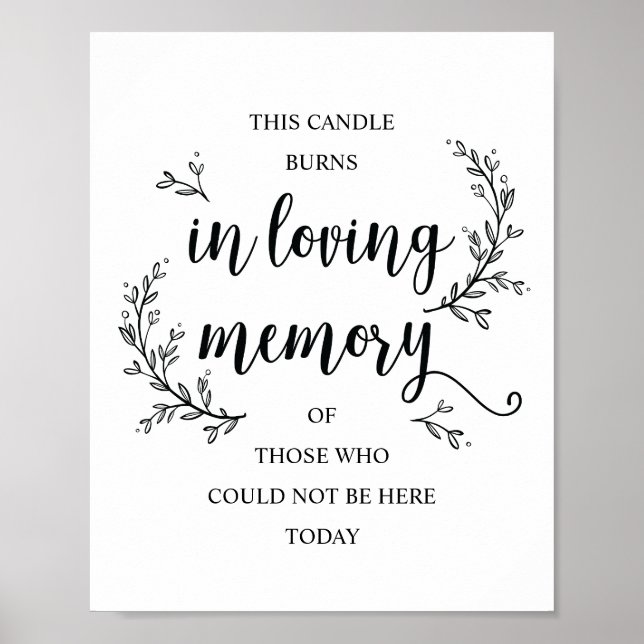 Schild "Rustic Vines Wedding Memorial" (CANDLE) (Vorne)