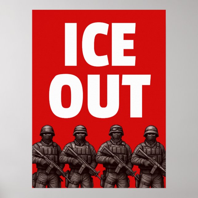 Schild und Download für ICE OUT-Plakat,  (Vorne)