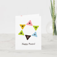 Schild von Hamantaschen Purim Karte