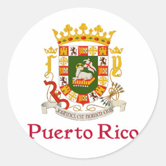 Schild von Puerto Rico Runder Aufkleber