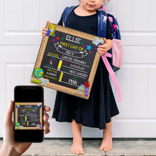 Schild zum Ausfüllen für den ersten Tag im Kinderg