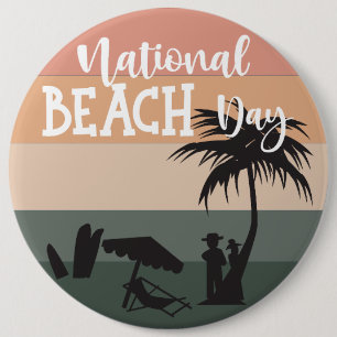 Schild zum Nationalen Strandtag Button