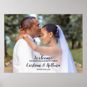 Schild zum Willkommen auf der Verlobungsfeier mit 