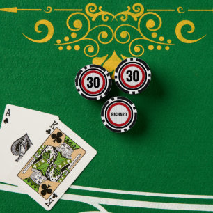 Schild zur 30. Geburtstags-Geschwindigkeitsbegrenz Pokerchips
