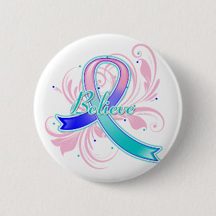 Schilddrüse-Krebs glauben blühen Band Button