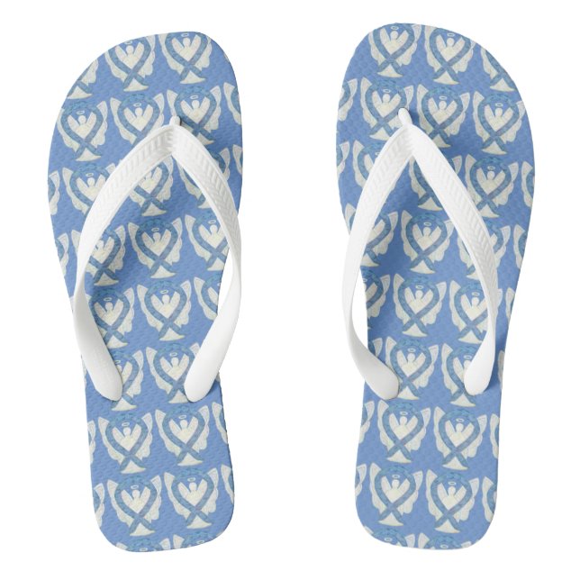 Schilddrüse Paisley Awareness Ribbon Angel Flip Fl Flip Flops (Fußbett)