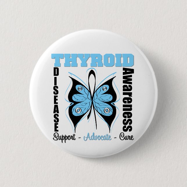 Schilddrüsenkrankheit Butterfly Sensibilisierung Button (Vorderseite)