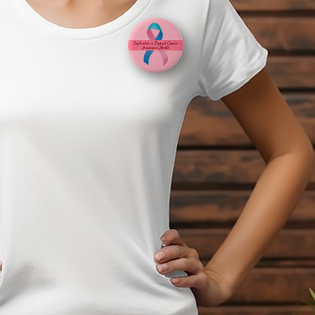 Schilddrüsenkrebs-Bewusstsein Blau, Rosa, Aquamari Button (Von Creator hochgeladen)