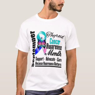 Schilddrüsenkrebs-Bewusstseinsmonat Schmetterling  T-Shirt