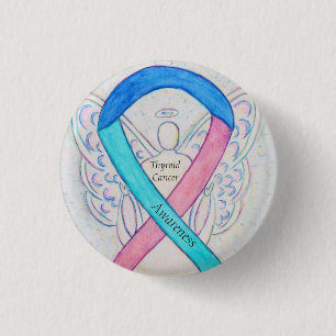 Schilddrüsenkrebs Engel Awareness Ribbon Buttone Button