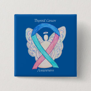 Schilddrüsenkrebs Engel Awareness Ribbon Buttone Button