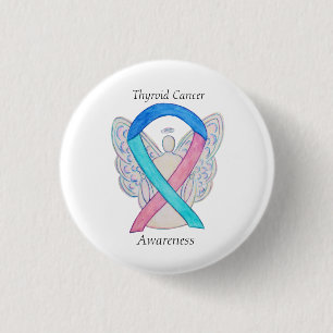 Schilddrüsenkrebs Engel Awareness Ribbon Buttone Button