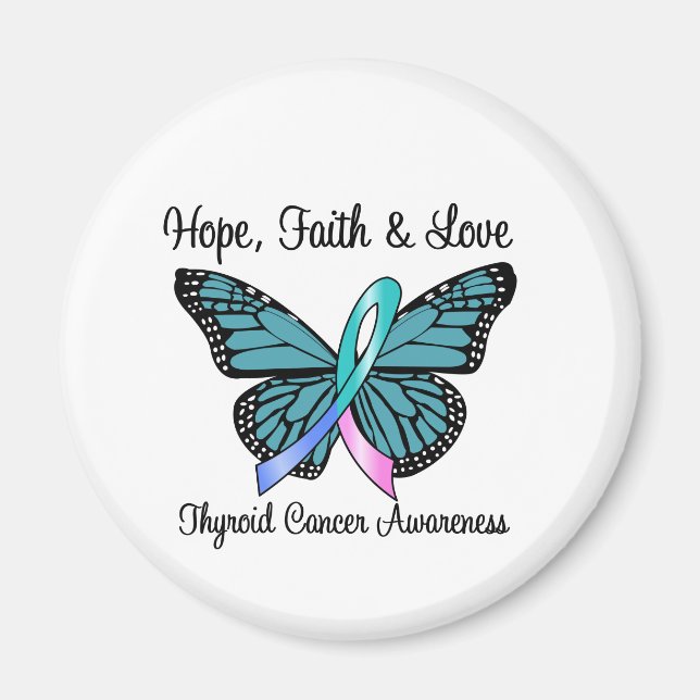 Schilddrüsenkrebs-Hope-Schmetterling Magnet (Vorne)