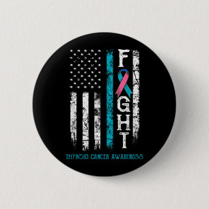 Schilddrüsenkrebs Krieger US-Flagge Button