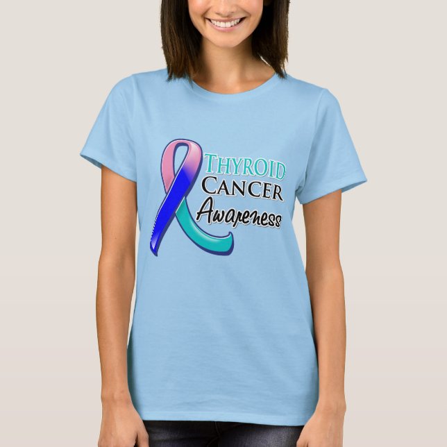 Schilddrüsenkrebserklärungsband T-Shirt (Vorderseite)