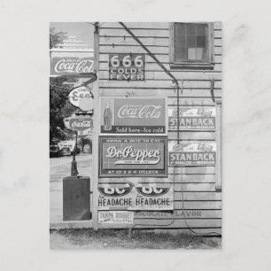 Schilder im Allgemeinen Store, 1938 Postkarte