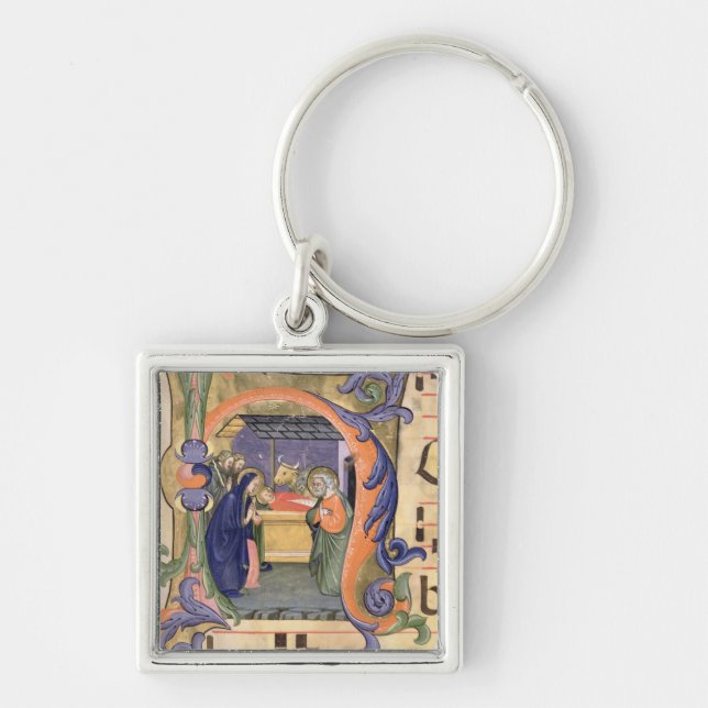 Schilderung Initiale "H" Frau 571 f.6r Historiated Schlüsselanhänger (Vorne)