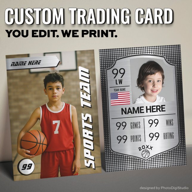 Schildkarte der Basketball-Handelskarte Telefonnummerkarte (Custom Basketball Trading Card, Silver Shield Card)