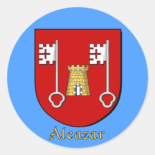 Schildkleber der Alcazar-Familie Runder Aufkleber (Vorderseite)