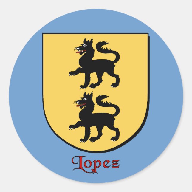 Schildkleber der Lopez Familie Runder Aufkleber (Vorderseite)