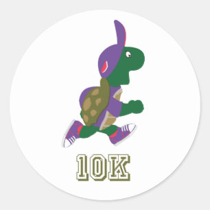 Schildkröte 10K - Lila Runder Aufkleber