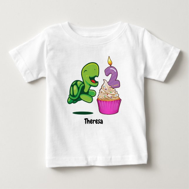 Schildkröte-2. Geburtstag Baby T-shirt (Vorderseite)
