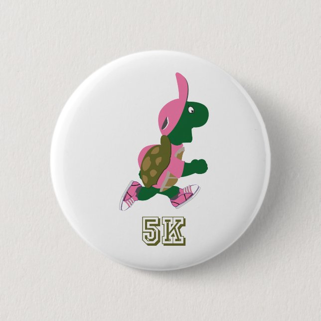 Schildkröte 5K - Rosa Button (Vorderseite)