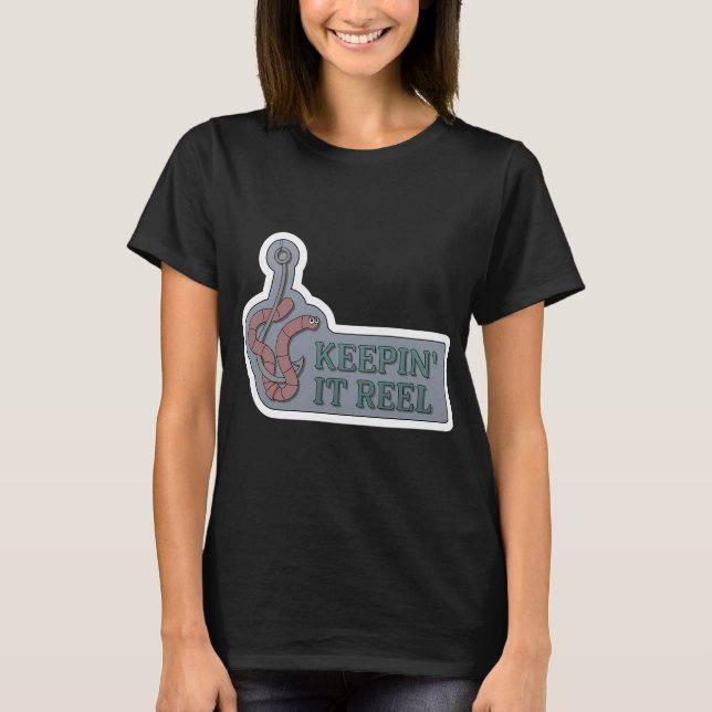Schildkröte als Angler im Boot T-Shirt (Vorderseite)