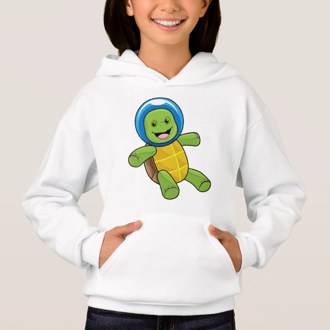 Schildkröte als Astronaut mit Glaskugel Hoodie (Vorderseite)