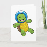 Schildkröte als Astronaut mit Glaskugel