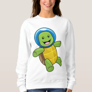 Schildkröte als Astronaut mit Glaskugel Sweatshirt
