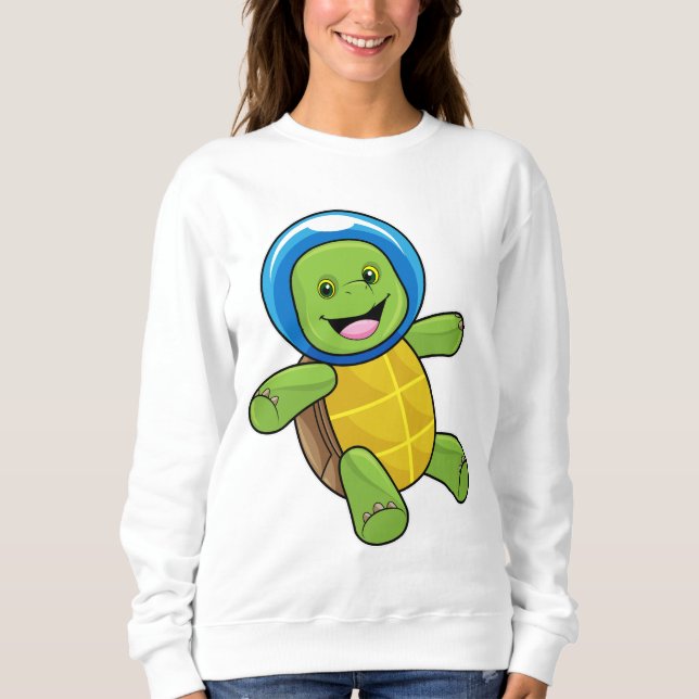 Schildkröte als Astronaut mit Glaskugel Sweatshirt (Vorderseite)