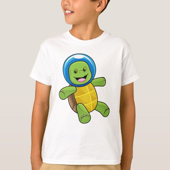 Schildkröte als Astronaut mit Glaskugel T-Shirt (Vorderseite)