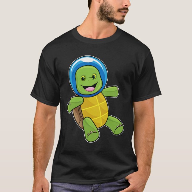 Schildkröte als Astronaut mit Glaskugel T-Shirt (Vorderseite)