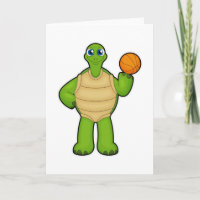 Schildkröte als Basketballspieler mit Basketball
