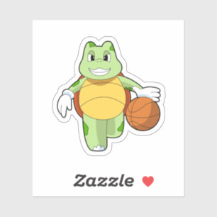 Schildkröte als Basketballspieler mit Basketball.P Aufkleber