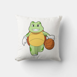 Schildkröte als Basketballspieler mit Basketball.P Kissen