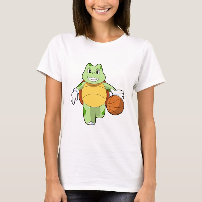 Schildkröte als Basketballspieler mit Basketball.P T-Shirt (Vorderseite)