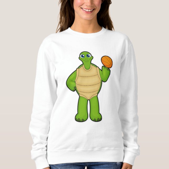 Schildkröte als Basketballspieler mit Basketball Sweatshirt (Vorderseite)