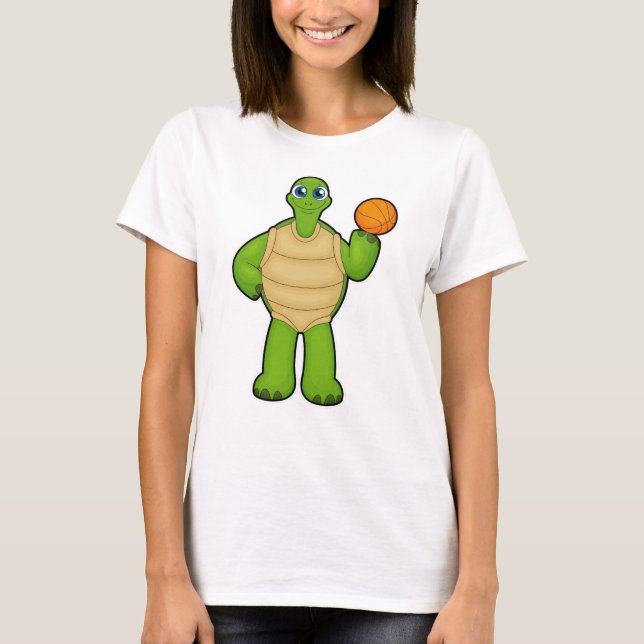 Schildkröte als Basketballspieler mit Basketball T-Shirt (Vorderseite)