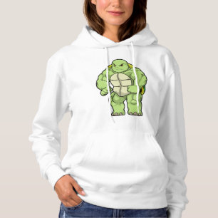 Schildkröte als Bodybuilder mit Sechserpack Hoodie
