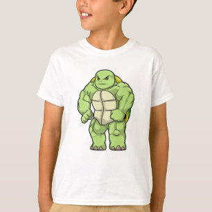 Schildkröte als Bodybuilder mit Sechserpack T-Shirt