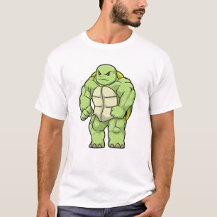 Schildkröte als Bodybuilder mit Sechserpack T-Shirt