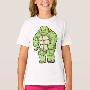 Schildkröte als Bodybuilder mit Sechserpack T-Shirt