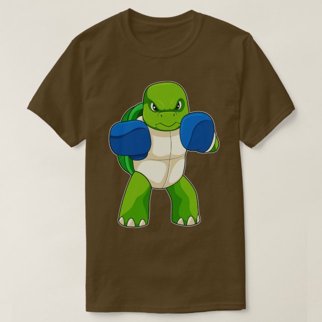 Schildkröte als Boxer mit Boxhandschuhen T-Shirt (Design vorne)